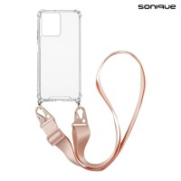 Θήκη Σιλικόνης με Strap Sonique Armor Clear Xiaomi Redmi 13C 4G / Redmi 13C 5G / Poco C65 4G Ροζ