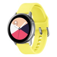 Λουράκι Σιλικόνης Universal Soft Band Sonique 20mm με Ασημί Κούμπωμα για Samsung, Huawei, Amazfit, Xiaomi, Honor Κίτρινο