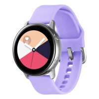 Λουράκι Σιλικόνης Universal Soft Band Sonique 20mm με Ασημί Κούμπωμα για Samsung, Huawei, Amazfit, Xiaomi, Honor Λιλά