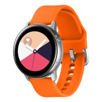 Λουράκι Σιλικόνης Universal Soft Band Sonique 20mm με Ασημί Κούμπωμα για Samsung, Huawei, Amazfit, Xiaomi, Honor Πορτοκαλί