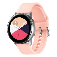 Λουράκι Σιλικόνης Universal Soft Band Sonique 20mm με Ασημί Κούμπωμα για Samsung, Huawei, Amazfit, Xiaomi, Honor Ροζ