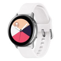 Λουράκι Σιλικόνης Universal Soft Band Sonique 22mm με Ασημί Κούμπωμα για Samsung, Huawei, Amazfit, Xiaomi, Honor Λευκό