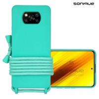 Θήκη Σιλικόνης με Κορδόνι CarryHang Sonique Xiaomi Poco X3 NFC / Poco X3 Pro Γαλάζιο