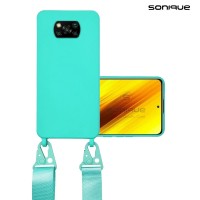 Θήκη Σιλικόνης με Strap CarryHang Sonique Xiaomi Poco X3 NFC / Poco X3 Pro Γαλάζιο
