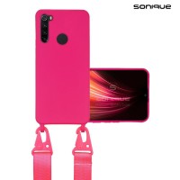 Θήκη Σιλικόνης με Strap CarryHang Sonique Xiaomi Redmi Note 8 / Redmi Note 8 2021 Φούξια