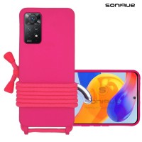 Θήκη Σιλικόνης με Κορδόνι CarryHang Sonique Xiaomi Redmi Note 11 Pro 4G/5G / Redmi Note 12 Pro 4G Φούξια