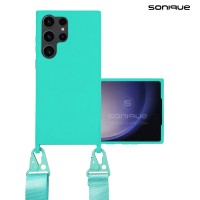 Θήκη Σιλικόνης με Strap CarryHang Sonique Samsung Galaxy S23 Ultra Γαλάζιο