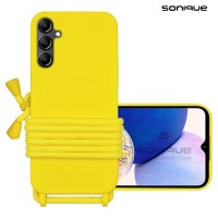 Θήκη Σιλικόνης με Κορδόνι CarryHang Sonique Samsung Galaxy A14 4G / Galaxy A14 5G Κίτρινο