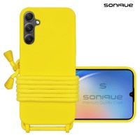 Θήκη Σιλικόνης με Κορδόνι CarryHang Sonique Samsung Galaxy A34 5G Κίτρινο