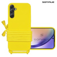Θήκη Σιλικόνης με Κορδόνι CarryHang Sonique Samsung Galaxy A54 5G Κίτρινο
