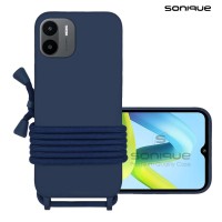 Θήκη Σιλικόνης με Κορδόνι CarryHang Sonique Xiaomi Redmi A1 / Redmi A2 Μπλε Σκούρο