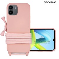 Θήκη Σιλικόνης με Κορδόνι CarryHang Sonique Xiaomi Redmi A1 / Redmi A2 Ροζ