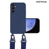 Θήκη Σιλικόνης με Strap CarryHang Sonique Samsung Galaxy S23 FE Μπλε Σκούρο