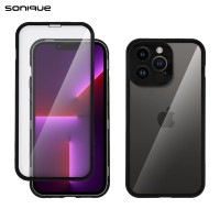 Μαγνητική Μεταλλική Θήκη 360° Full Protector Sonique για Apple iPhone 13 Pro Max Μαύρο