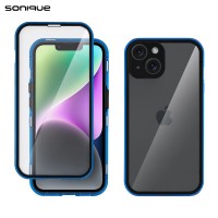 Μαγνητική Μεταλλική Θήκη 360° Full Protector Sonique για Apple iPhone 14 Μπλέ