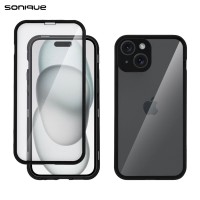 Μαγνητική Μεταλλική Θήκη 360° Full Protector Sonique για Apple iPhone 15 Μαύρο