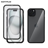 Μαγνητική Μεταλλική Θήκη 360° Full Protector Sonique για Apple iPhone 15 Plus Μαύρο