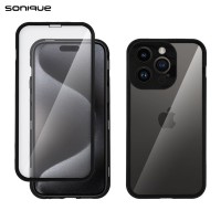 Μαγνητική Μεταλλική Θήκη 360° Full Protector Sonique για Apple iPhone 15 Pro Μαύρο