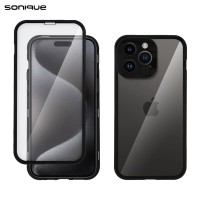 Μαγνητική Μεταλλική Θήκη 360° Full Protector Sonique για Apple iPhone 15 Pro Max Μαύρο
