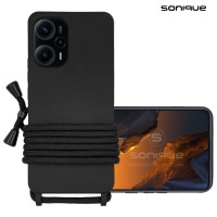 Θήκη Σιλικόνης με Κορδόνι CarryHang Sonique Xiaomi Poco F5 5G Μαύρο