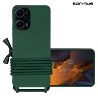Θήκη Σιλικόνης με Κορδόνι CarryHang Sonique Xiaomi Poco F5 5G Πράσινο Σκούρο