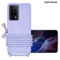Θήκη Σιλικόνης με Κορδόνι CarryHang Sonique Xiaomi Poco F5 Pro 5G Λιλά