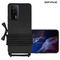 Θήκη Σιλικόνης με Κορδόνι CarryHang Sonique Xiaomi Poco F5 Pro 5G Μαύρο