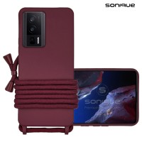 Θήκη Σιλικόνης με Κορδόνι CarryHang Sonique Xiaomi Poco F5 Pro 5G Μπορντό
