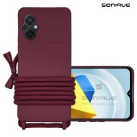 Θήκη Σιλικόνης με Κορδόνι CarryHang Sonique Xiaomi Poco M5 Μπορντό