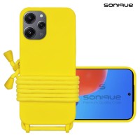 Θήκη Σιλικόνης με Κορδόνι CarryHang Sonique Xiaomi Redmi 12 4G / Redmi 12 5G Κίτρινο