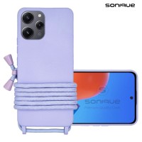 Θήκη Σιλικόνης με Κορδόνι CarryHang Sonique Xiaomi Redmi 12 4G / Redmi 12 5G Λιλά