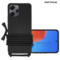 Θήκη Σιλικόνης με Κορδόνι CarryHang Sonique Xiaomi Redmi 12 4G / Redmi 12 5G Μαύρο