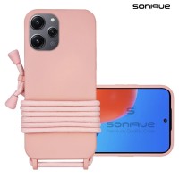 Θήκη Σιλικόνης με Κορδόνι CarryHang Sonique Xiaomi Redmi 12 4G / Redmi 12 5G Ροζ