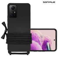 Θήκη Σιλικόνης με Κορδόνι CarryHang Sonique Xiaomi Redmi Note 12s Μαύρο