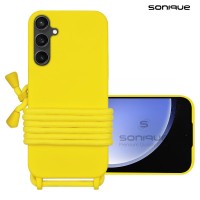 Θήκη Σιλικόνης με Κορδόνι CarryHang Sonique Samsung Galaxy S23 FE Κίτρινο