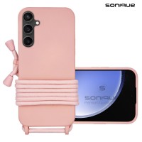 Θήκη Σιλικόνης με Κορδόνι CarryHang Sonique Samsung Galaxy S23 FE Ροζ