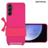 Θήκη Σιλικόνης με Κορδόνι CarryHang Sonique Samsung Galaxy S23 FE Φούξια