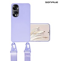 Θήκη Σιλικόνης με Strap CarryHang Sonique Honor 70 5G Λιλά