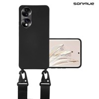 Θήκη Σιλικόνης με Strap CarryHang Sonique Honor 70 5G Μαύρο