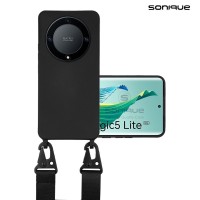 Θήκη Σιλικόνης με Strap CarryHang Sonique Honor Magic5 Lite 5G Μαύρο