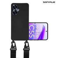 Θήκη Σιλικόνης με Strap CarryHang Sonique Realme C55 Μαύρο