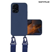 Θήκη Σιλικόνης με Strap CarryHang Sonique Xiaomi Poco F5 5G Μπλε Σκούρο