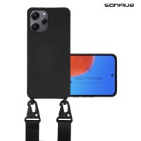 Θήκη Σιλικόνης με Strap CarryHang Sonique Xiaomi Redmi 12 4G / Redmi 12 5G Μαύρο