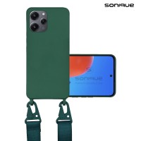 Θήκη Σιλικόνης με Strap CarryHang Sonique Xiaomi Redmi 12 4G / Redmi 12 5G Πράσινο Σκούρο