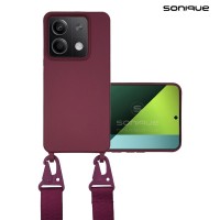 Θήκη Σιλικόνης με Strap CarryHang Sonique Xiaomi Redmi Note 13 5G Μπορντό