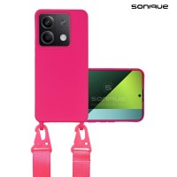 Θήκη Σιλικόνης με Strap CarryHang Sonique Xiaomi Redmi Note 13 5G Φούξια