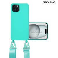 Θήκη Σιλικόνης με Strap CarryHang Sonique Apple iPhone 15 Plus Γαλάζιο