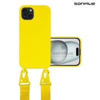 Θήκη Σιλικόνης με Strap CarryHang Sonique Apple iPhone 15 Plus Κίτρινο