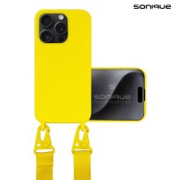 Θήκη Σιλικόνης με Strap CarryHang Sonique Apple iPhone 15 Pro Κίτρινο