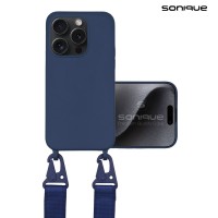 Θήκη Σιλικόνης με Strap CarryHang Sonique Apple iPhone 15 Pro Μπλε Σκούρο